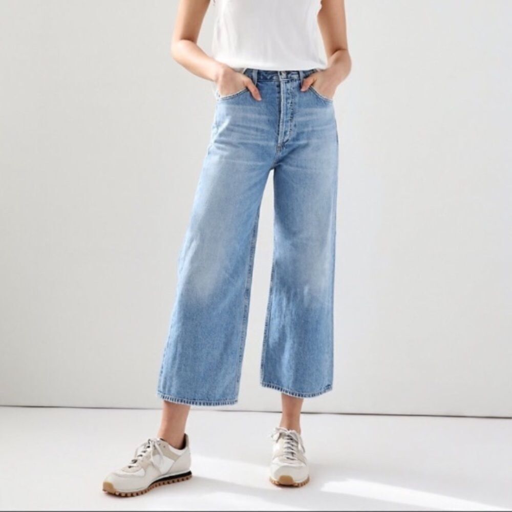 CITIZENS OF HUMANITY High Waisted Wide Leg Sacha Tularosa Jeans Light Blue 24